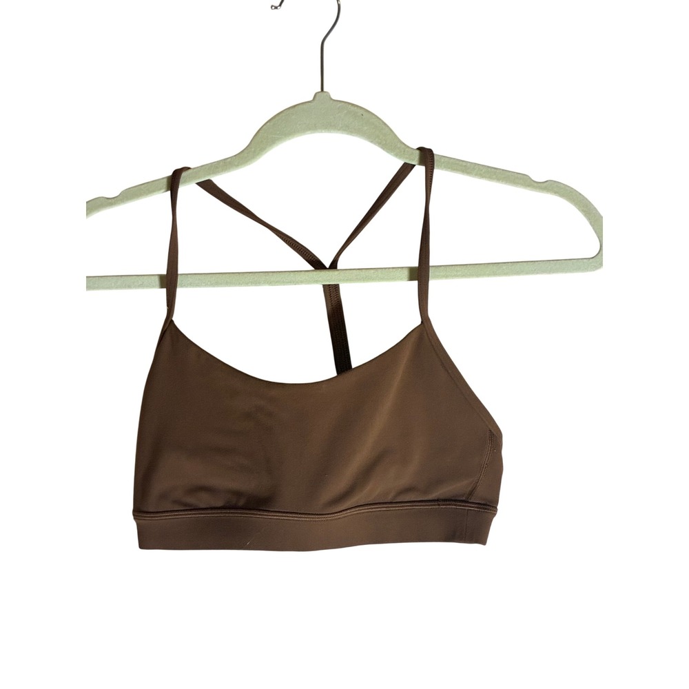 Lululemon Flow Y Bra Nulu Java Brown Size 6 LW2CRHS